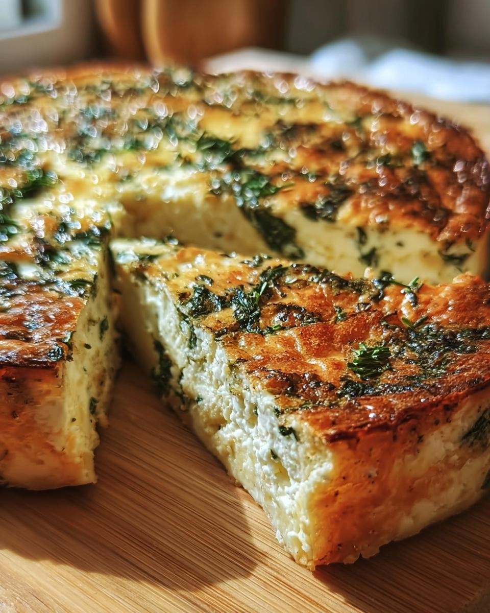A slice of Cottage Cheese and Spinach Quiche, showcasing the creamy filling and golden crust.