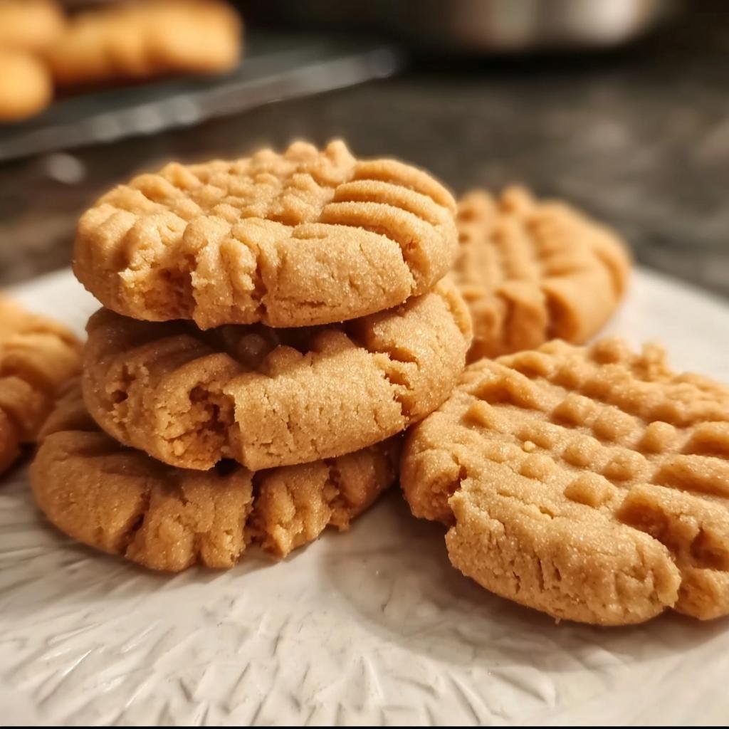A stack of delicious Homemade Copycat Nutter Butters cookies on a white plate, ready to eat.
