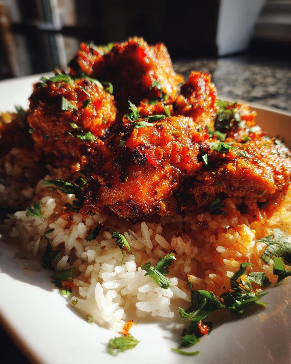 A delicious bowl of Chicken & Sweet Potato Rice, garnished with fresh herbs.