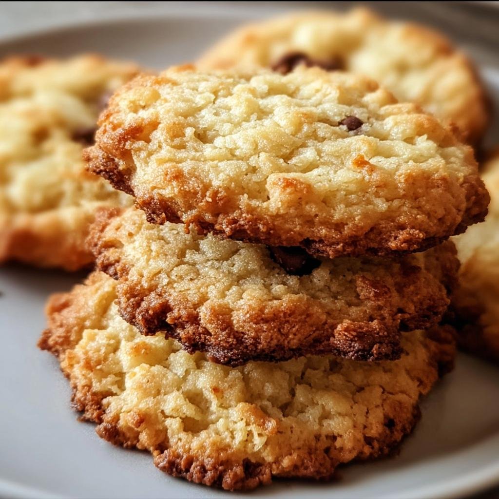 A stack of golden brown Cottage Cheese Protein Cookies on a plate, showing their texture and slight browning.