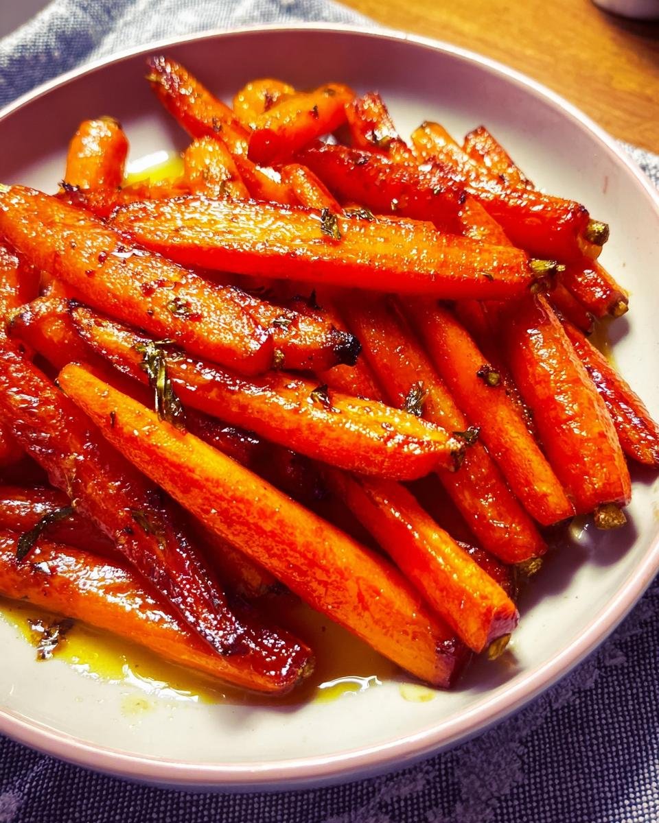 A bowl of glazed, roasted carrots, a perfect side dish for prime rib.